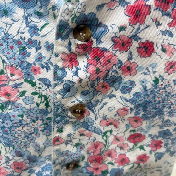 VTG Floral Denim Jean Vest Sz L Vivaldi Country Western Grandmacore Coquette - Picture 9 of 10